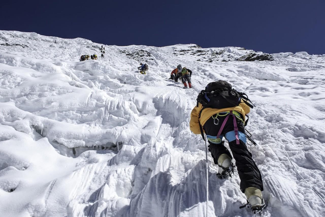 Ice climbers in Island Peak(imja tse), Nepal